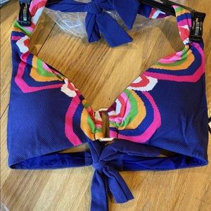 Trina Turk Rainbow Swirl Bikini SZ 10 Ultramarine